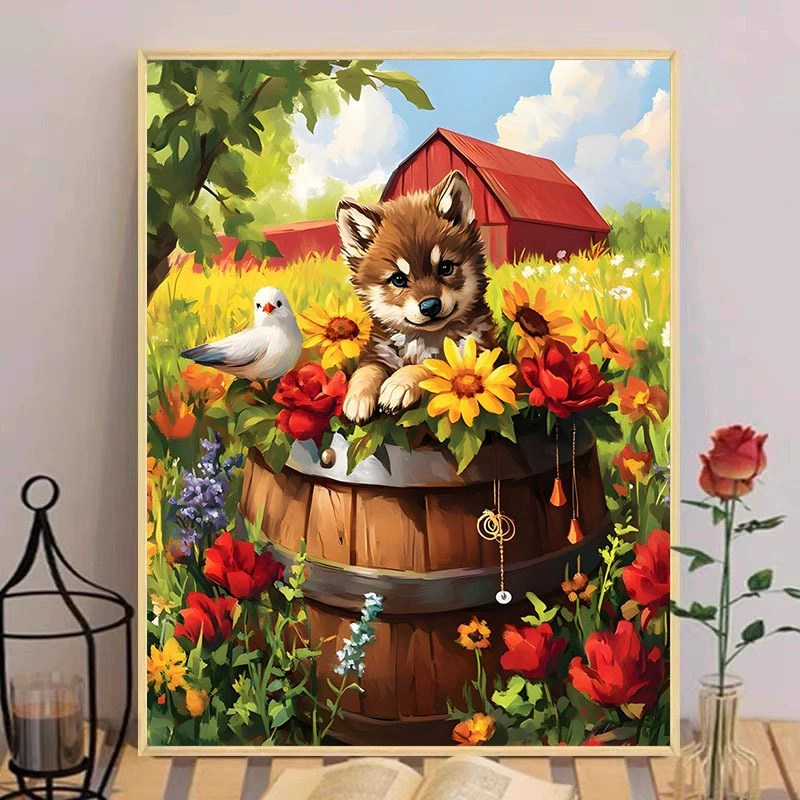 Милая масляная живопись, цифровая картина, ручная роспись