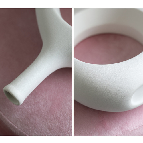 Nordic ceramic vase wholesale, Instagram-style small-mouthed decorative item for living room, floral arrangement, light luxury and sophisticated design, creative hydroponic flower pot