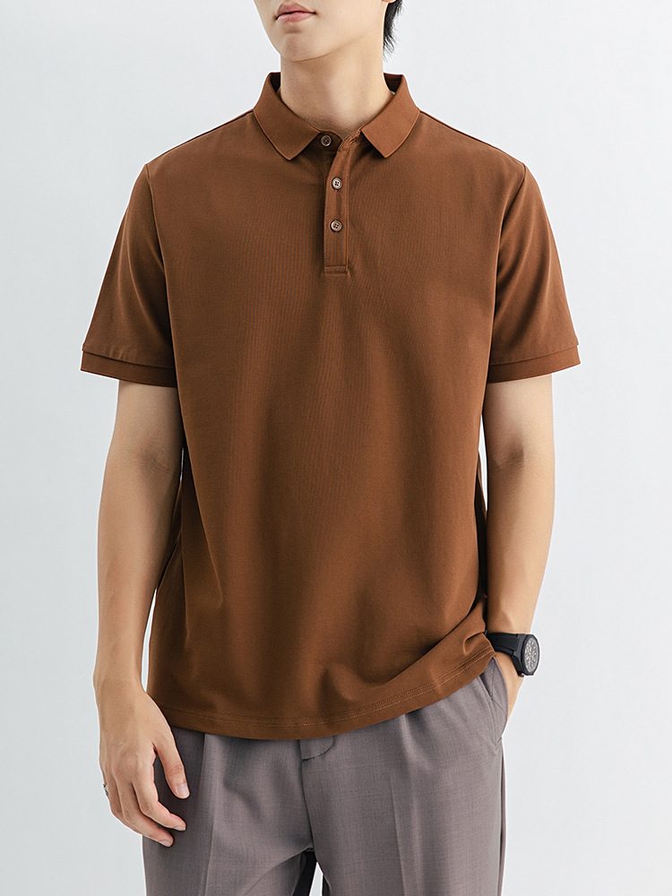 Personalizado comercio exterior transfronterizo LOGO camiseta de punto de manga corta hombre de negocios casual camiseta de hombre con collar chaqueta de hombre