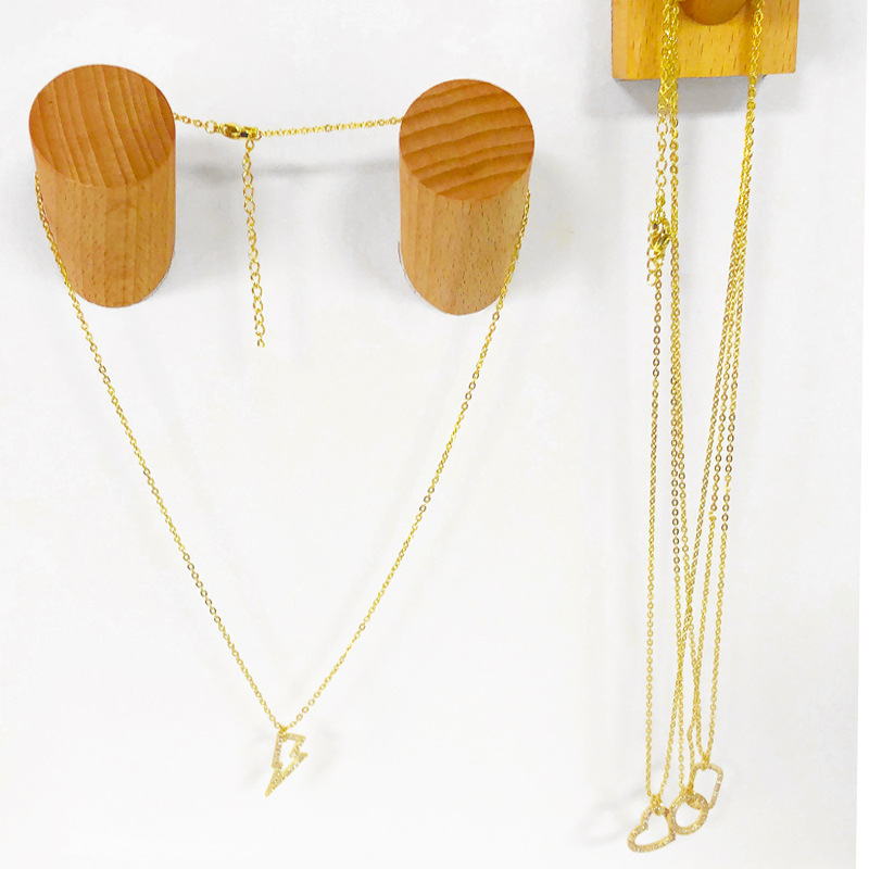 heart-shaped lightning pendant necklace