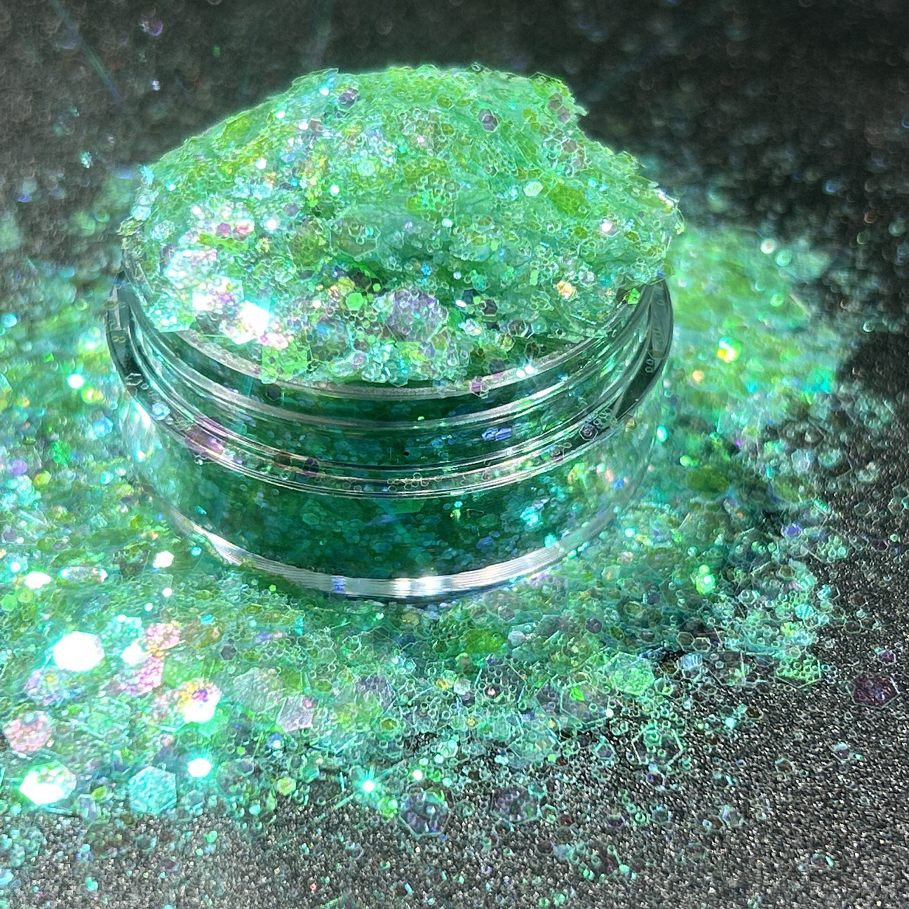 Golden Iridescent Polarized Semi-Transparent Sparkling Nail Art Glitter Transparent DIY Handmade Resin Decoration Nail Stickers