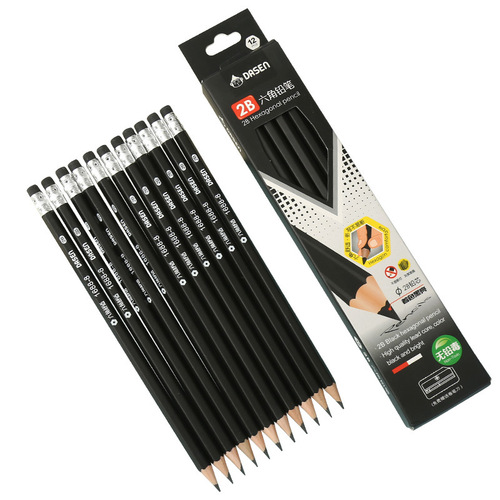 Dasheng 2B pencil box 12 pieces student sketch drawing exam card pen HB office meeting pencil wholesale