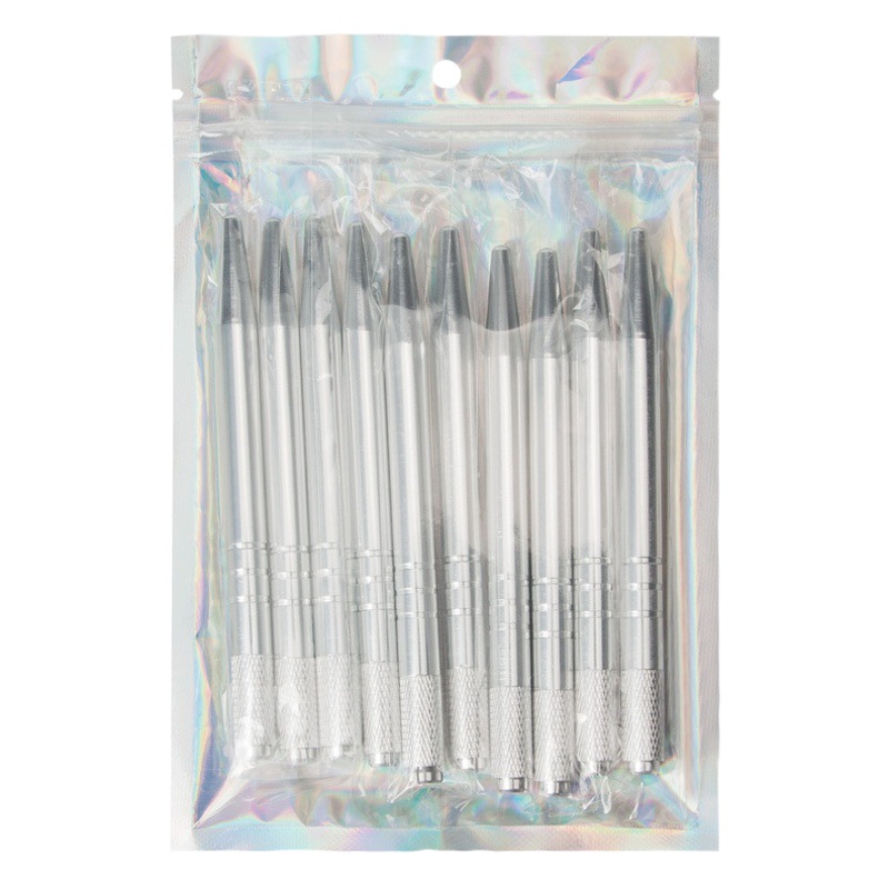 10pcs Cross Mouth Pointed Tail Embroidery Pen No.5 Aluminum Alloy Eyebrow Pen 10 Pack Metal Embroidery Handmade Pen