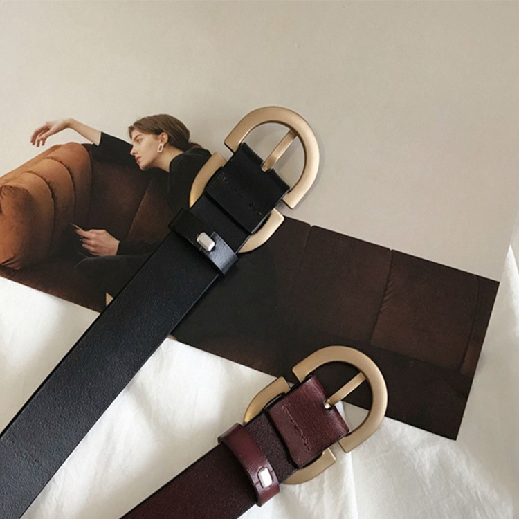 Cinto de mulher em couro genuíno com fivela antiga trendy_voghion.com