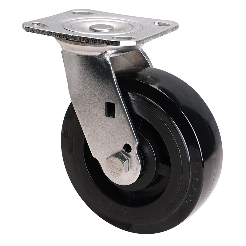 Rueda Industrial de Acero Inoxidable 304 S71-66 de 4, 5, 6 y 8 Pulgadas de Poliuretano PU Giratoria