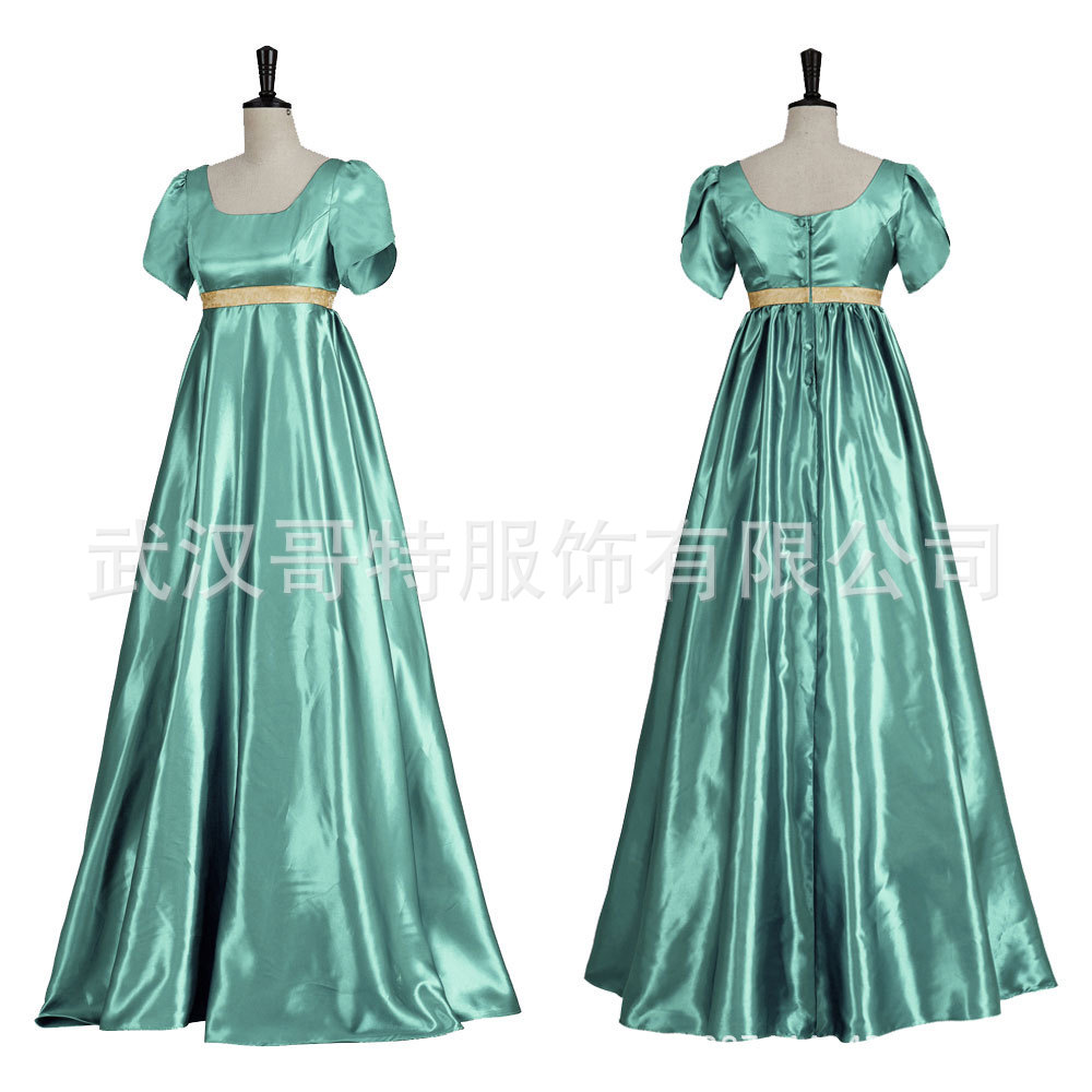 빅토리아 차 원피스 제인 오스틴 원피스 브리지 타운 빈티지 리젠시 원피스 하이 허리 댄스 원피스