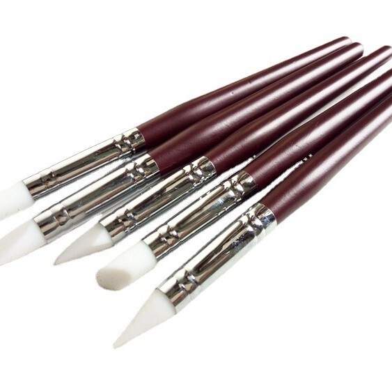 Silicone pen 5 PCs suit special pen for white liquid watercolor oil painting texture professional nail carving embossing pen Silicone pen 5 PCs suit special pen for white liquid watercolor oil painting texture professional nail carving embossing pen