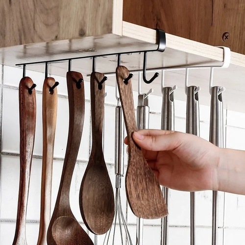 Kitchen iron hooks, traceless, nail-free, cabinets, wall cabinets, partitions, storage racks, bedroom wardrobe storage and organization hooks