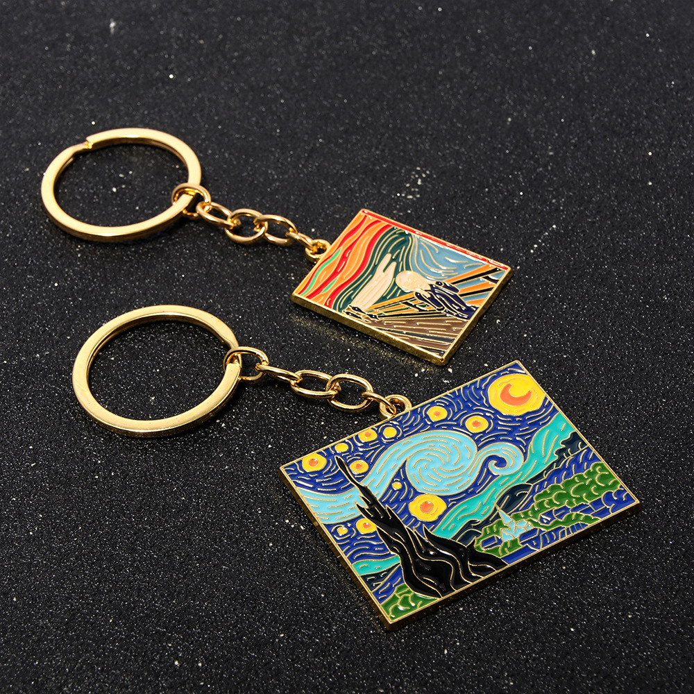 Comercio exterior nuevo Van Gogh obras pinturas clásicas Monje gritar cielo estrellado pintura al óleo pinturas famosas llavero Amazon