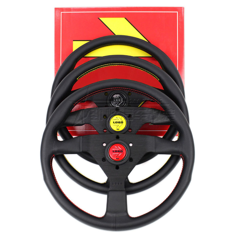 14 inch car modified MOMO V1 flat racing leather steering wheel sports personality racing universal steering wheel 14 inch car modified MOMO V1 flat racing leather steering wheel sports personality racing universal steering wheel