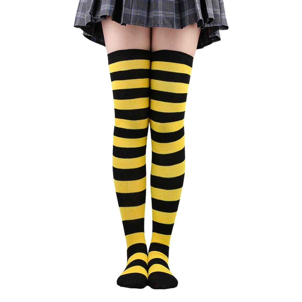 Christmas Socks Stripesd Thigh Socks Women's Stockings Japanese Style Stockings over the Knee Socks Halloween Cosplay Party Socks