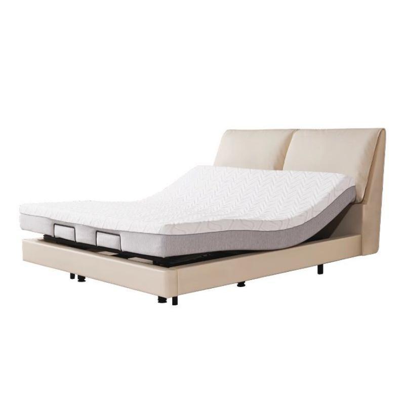 Cama eléctrica flotante italiana dormitorio moderno inteligente elevación de cuero de elefante multifuncional cero gravedad 0 presión cama asistida image 6