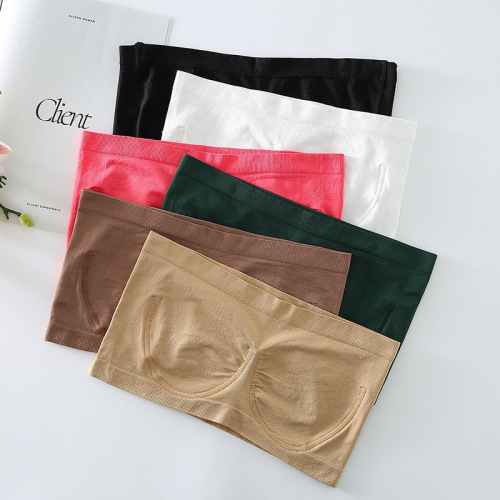 Plus size cross-border women's angel seamless imitation steel ring tube top bra strapless chest wrap Amazon foreign trade underwear