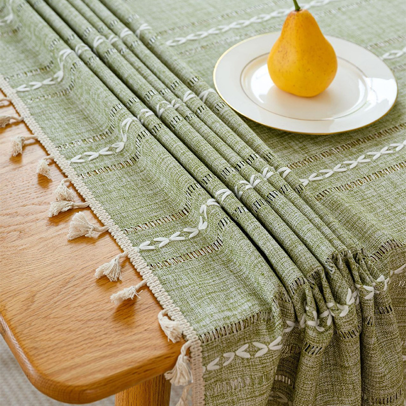 Mantel hueco de línea jacquard, mantel a prueba de polvo de color sólido, tapón decorativo antideslizante para el hogar y el restaurante, exclusivo transfronterizo