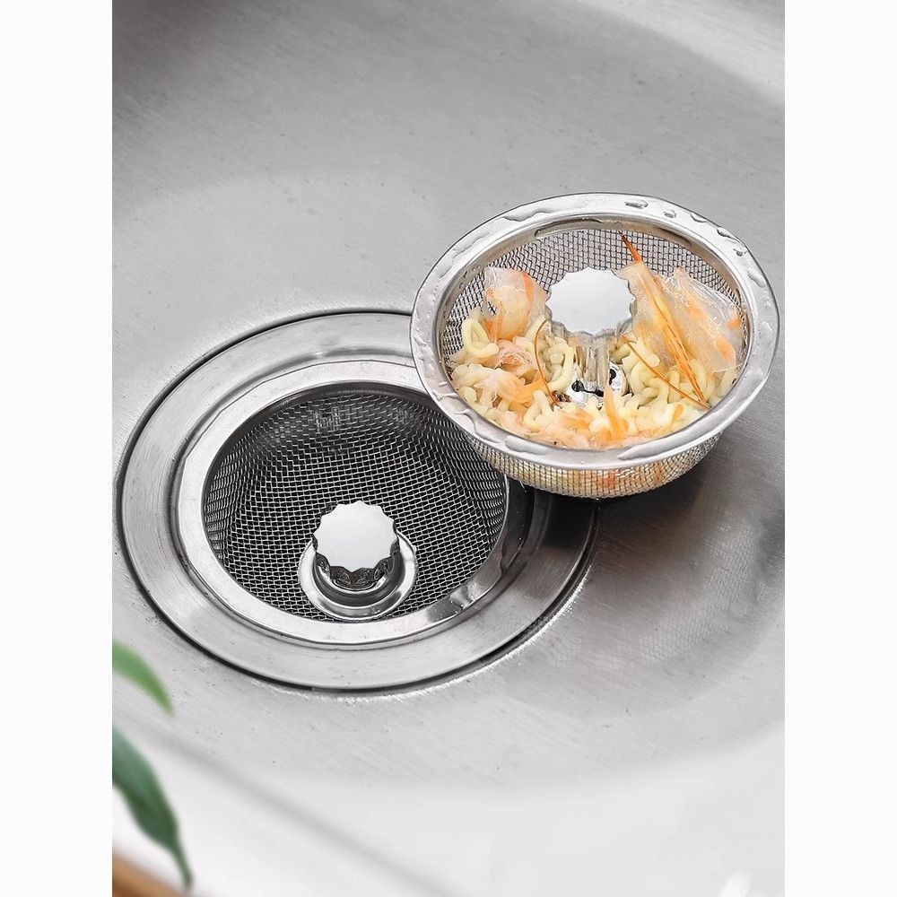 家用厨房洗碗菜池下水道通用隔渣器厨余垃圾提笼不锈钢水槽过滤网