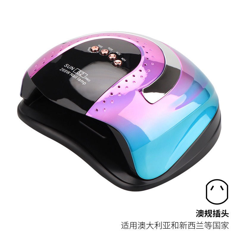 Nuevo modelo con mango, lámpara inteligente para uñas de 268W de alta potencia para fototerapia, lámpara de curado para salón de uñas de secado rápido para gel de esmalte de uñas transfronterizo.