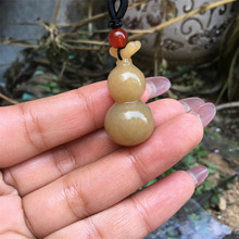 天然 新疆和田玉 且末糖料 俏色巧雕 福禄 长寿安康 小葫芦 挂件