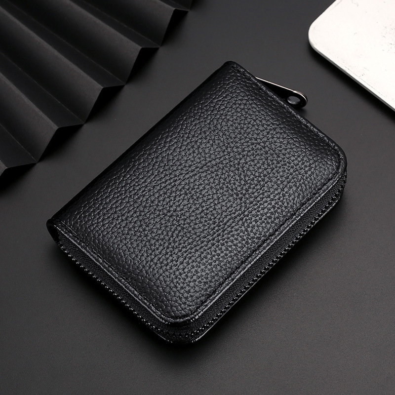 Tarjetero para hombre, gran capacidad, múltiples ranuras para tarjetas, tarjetero para mujer, anti-desmagnetización, integrado, exquisito, de alta gama, compacto.