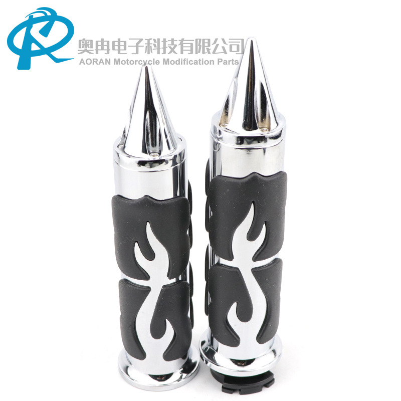 Harley Handlebar Grip Flame-Shaped Rubber Grips Motorcycle Accessories Universal Handlebar Grips Motorcycle Modification Parts 25mm