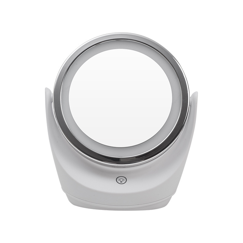 360 grados giratorios de doble cara espejo de maquillaje de escritorio con lámpara LED inteligente iluminación espejo de maquillaje espejo de maquillaje al por mayor