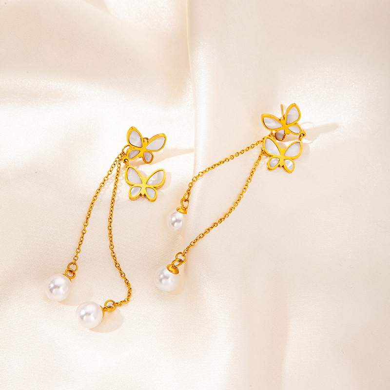 6g Weight 0.03µm Gold Plating Thickness Electroplated Gold Plating Process 201 Stainless Steel Ear Needle Material Golden Plated Plating Material Stone-Free Inlay Material Earrings Classification 1 Pair Quantity Daily Occasion 201 Stainless Steel Material Heart Shape, Flower, Butterfly Pattern Women's Gender IG Style Style Inlay Craft 1 Pair IG Style Heart Shape Flower Butterfly Inlay 304 Stainless Steel Shell Drop Earrings 9