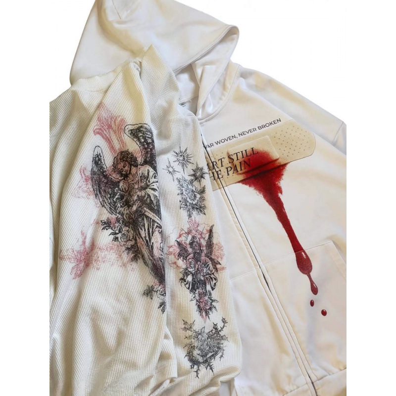 Men's Clothing Street Sweatshirt European And American Long Sleeved Pullover Hoodie Sweatshirt Dark Retro Punk Print Jacket_viptrois.com