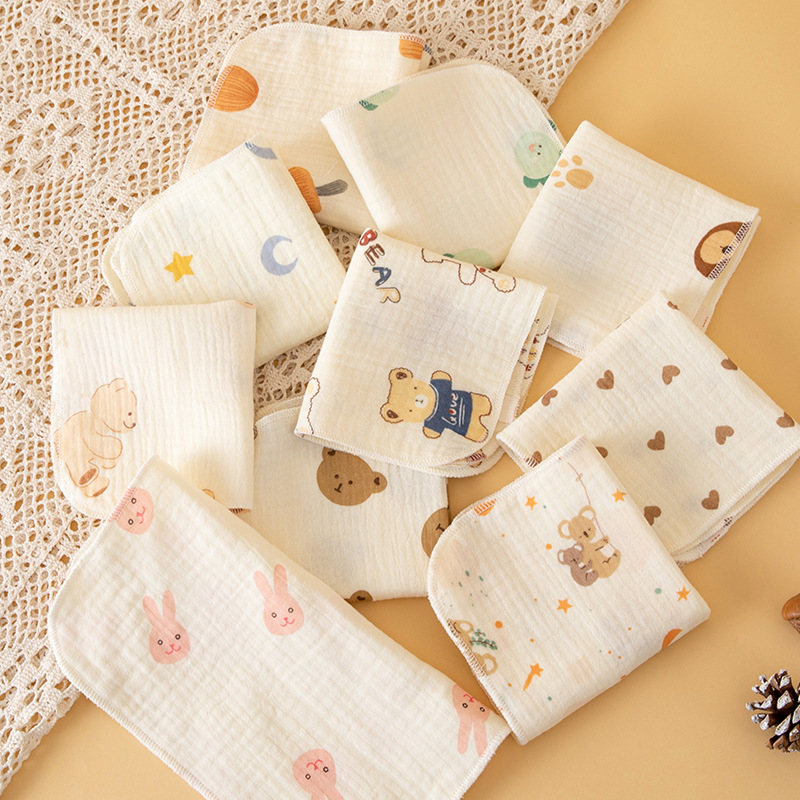 Infant Saliva Towel Pure Cotton Four-Layer Gauze Baby Square Towel Type a Soft Kidsren's Towel Newborn Saliva