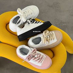 Xia Meng's 2023 Autumn New Children's Soft Sole White Shoes for Boys and Girls, Magic Tape Low Top Casual Platform Shoes