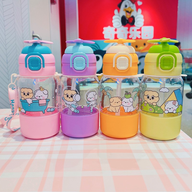 Xinbei Niños Taza de agua 2025 nueva mujer taza de plástico portátil de gran capacidad hervidor de agua encantador taza de paja de doble bebida