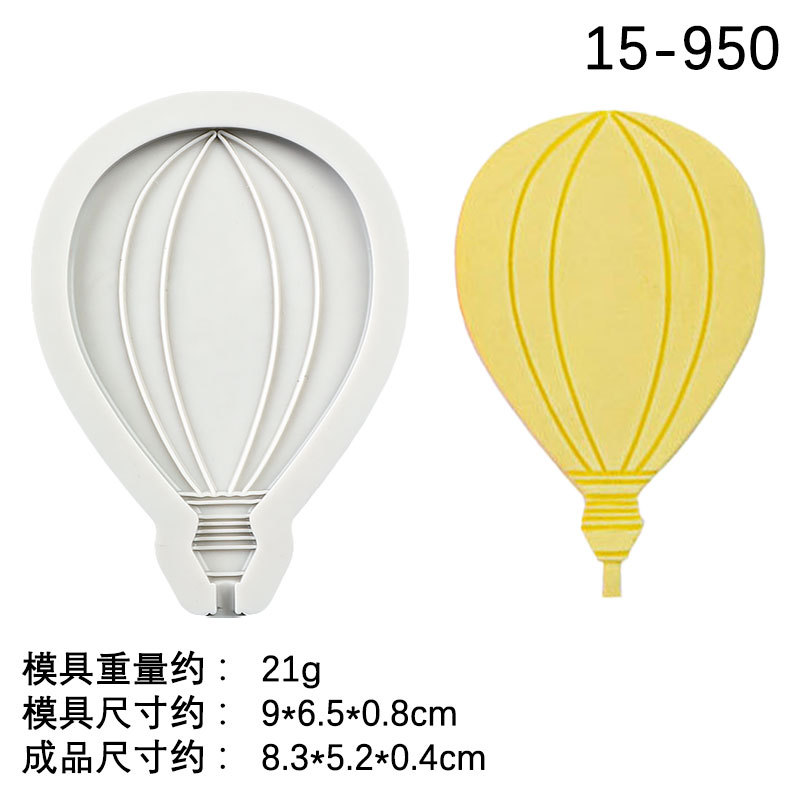 4 globo de aire caliente nube arco iris de silicona molde fondant pastel de chocolate decoración DIY arcilla epoxi decoración molde