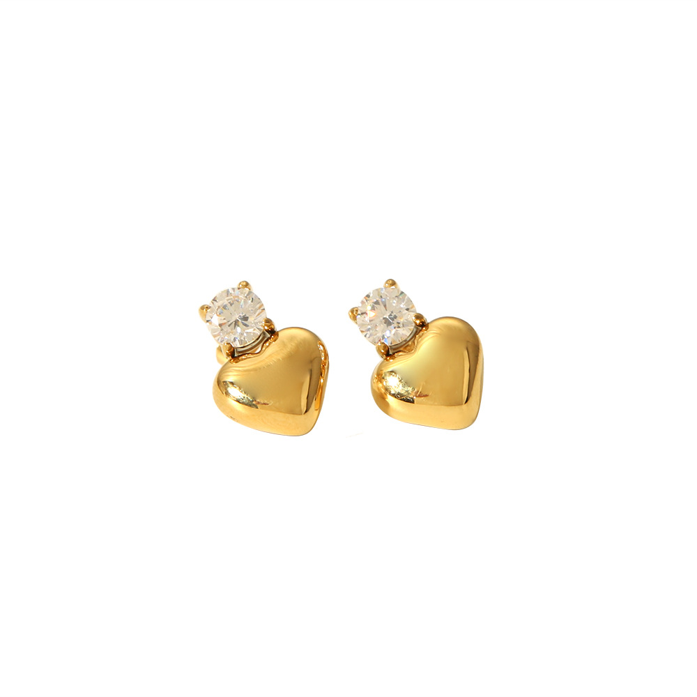 Women's Gender 1 Pair Vintage Style Classic Style Heart Shape 304 Stainless Steel 18K Gold Plated Ear Studs