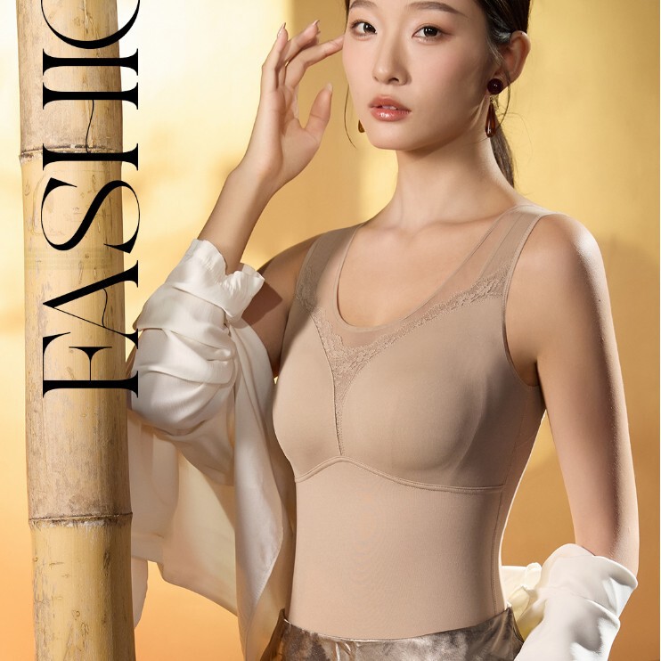 2026 Fall/Winter New Model Brushed Round Neck Shaping Beauty Back Underwear with Integrated Fixed Bra, Suitable for Outerwear and Layering, Slim Fit and Comfortable 2026 Fall/Winter New Model Brushed Round Neck Shaping Beauty Back Underwear with Integrated Fixed Bra, Suitable for Outerwear and Layering, Slim Fit and Comfortable