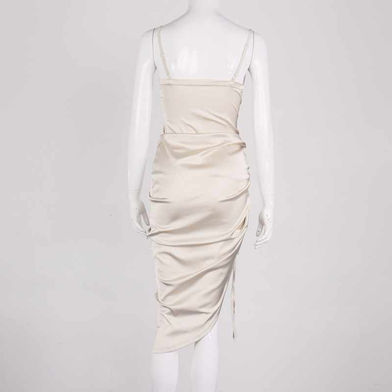new fashion sexy backless lace-up slit pleated sling long skirt NSMI26094