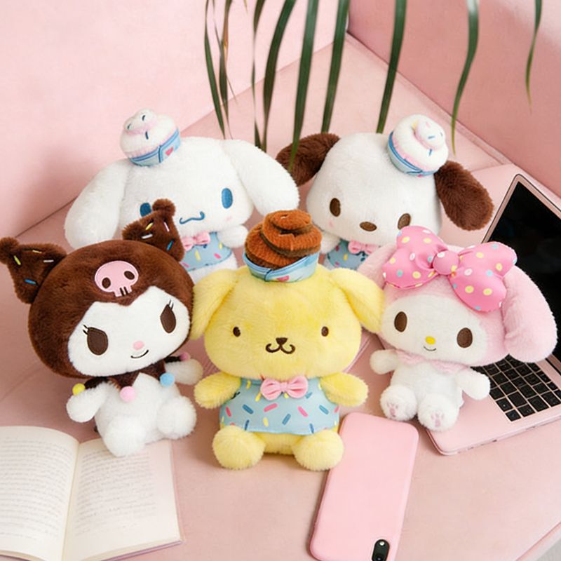 Changyi's New Sanrio Cake Ice Cream Kuromi Kt Cat Cinnamoroll My Melody Plush Toy Doll