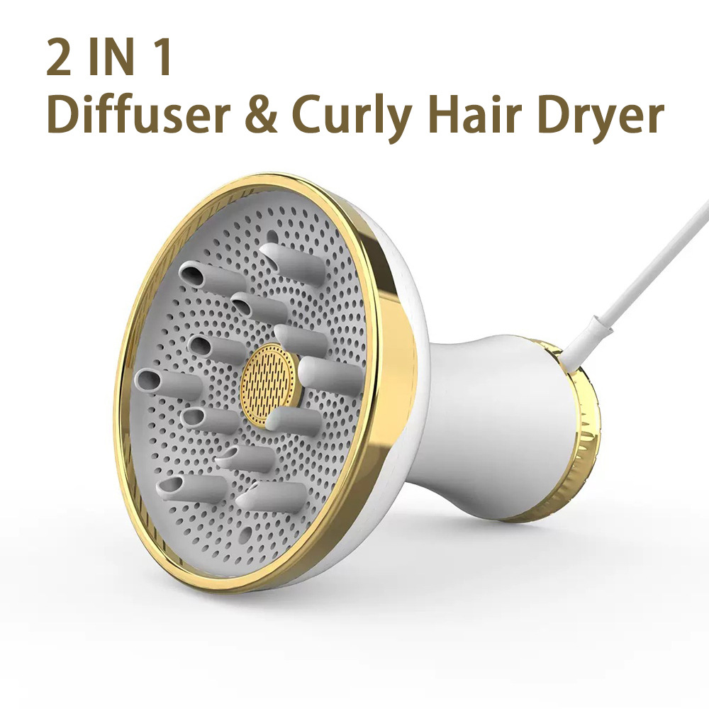 Cross-Border Large Wind Hood Drying Hair Dryer Two-In-One Hair Styling Curling Iron Household Fluffy Hair Dryer