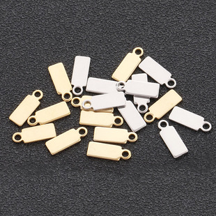 logoable Stainless Steel Rectangular Tail Tag Extension Chain Tail Chain Small Tag Light Tail Piece diy Jewelry Accessories in Stock