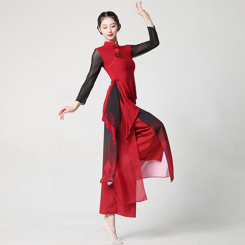 新款当季古典舞身韵显瘦气质中国风民族舞台表演练功服女艺考套装