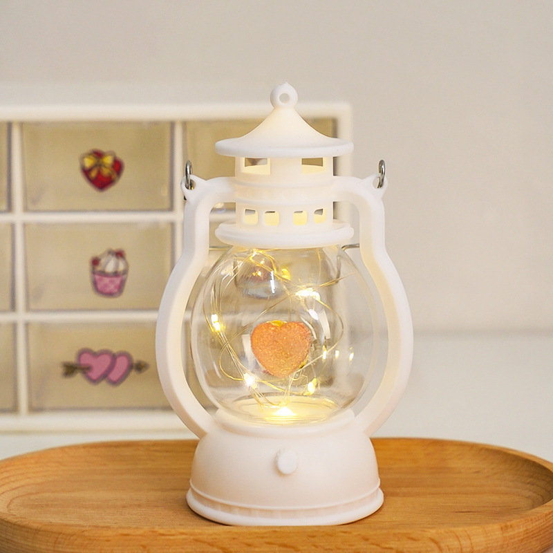 DIY amor pequeña lámpara de aceite 520 Qixia regalo del día de San Valentín dormitorio lámpara de cabecera de la cama luz de atmósfera decoración de escritorio pequeña decoración