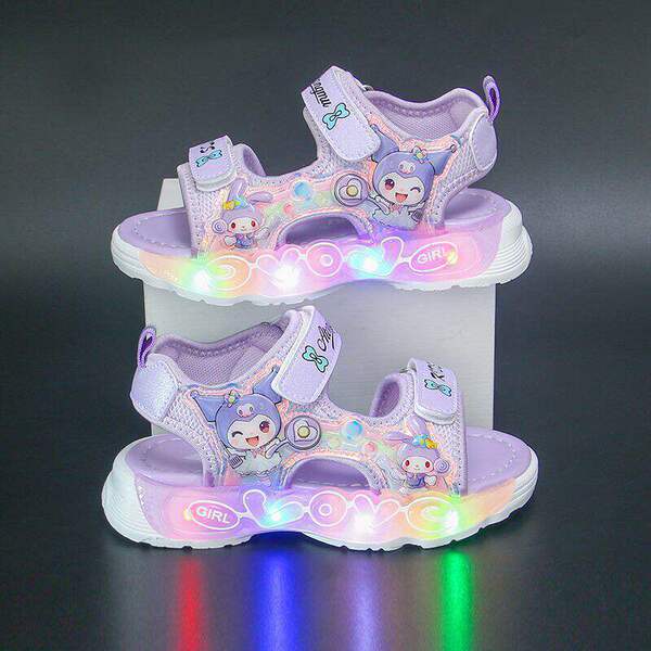 Summer children's beach beach footwear with light for kindergarten