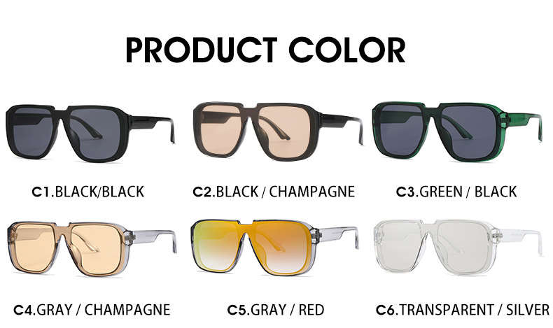 55g Weight Full Frame Glasses Structure Sunglasses Classification PC, UV400 Protection Lens Material Square Glasses Style Daily Occasion Solid Color Pattern Women'S Gender Patchwork Design Fashion Style Black Color Fashion Solid Color PC UV400 Protection Square Patchwork Full Frame Men's Sunglasses 4