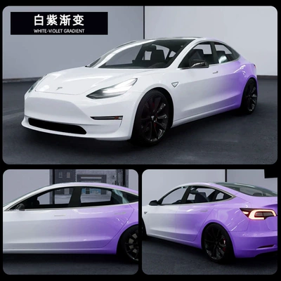 Automotive Film change film camouflage color painting - specifications-152x18m-pet-white-purple-gradient