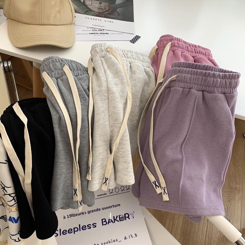 Cross-border Casual Shorts Women's Summer Thin Loose Harajuku-style High Waist Slimming Outer Wear Sports Wide Leg A- shaped Hot Pants