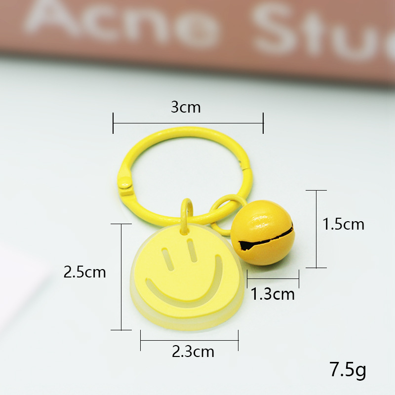 Japonés lindo pequeño llavero campana ins chica corazón Arco Iris color clave anillo bolsa clave colgante al por mayor