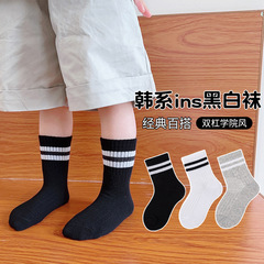 兒童襪子春秋款寶寶中筒襪韓版學院風男童女童運動襪冬季中筒棉襪