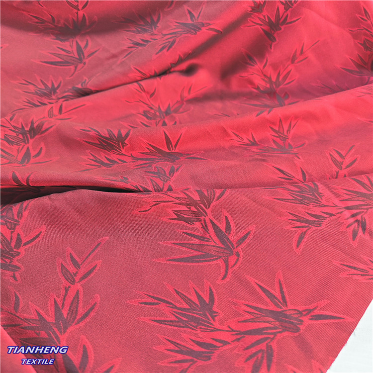 H-8073现货色丁暗纹竹花 洋装旗袍汉服女装连衣裙衬衫DIY手作面料