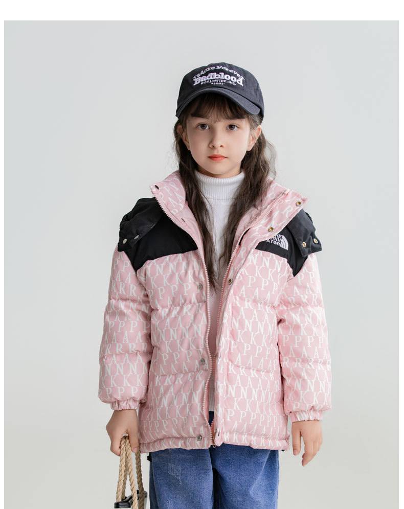 2023. aasta uus laste lühike, keskmise kuni suure suurusega poiste ja tüdrukute talvemantel valge pardiudusulgedega_voghion.com