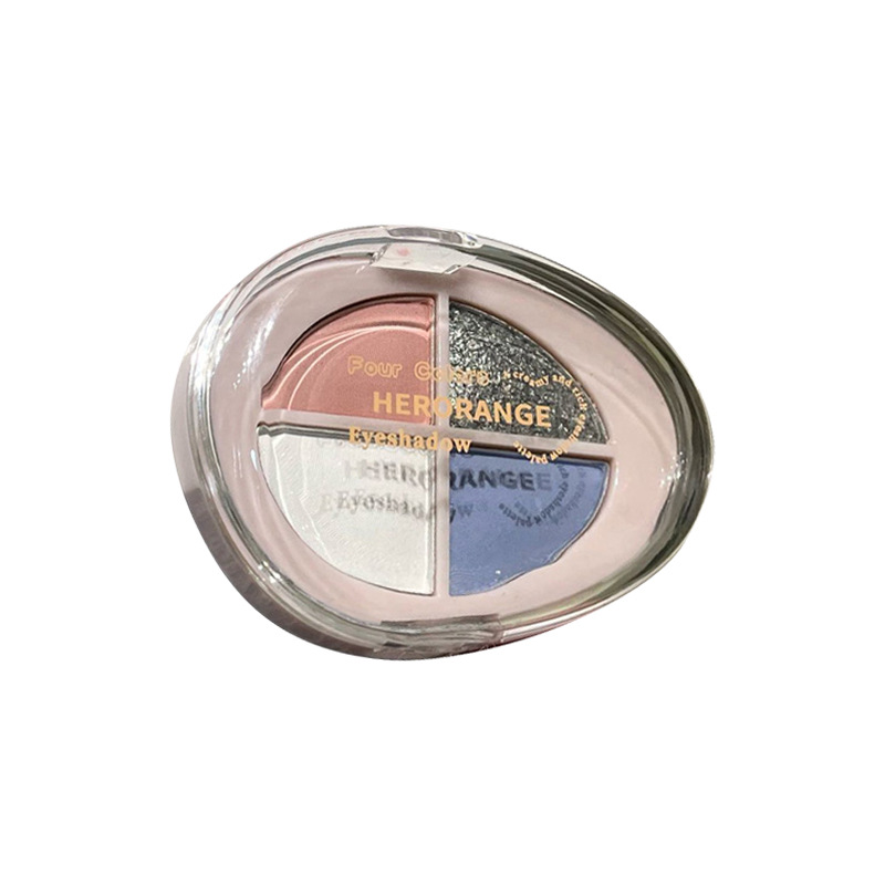 HERORANGE Sweet Gravity Eye Shadow Plate de cuatro colores, brillo de perla mate, brillo de alto brillo, sombras de ojos transfronterizas