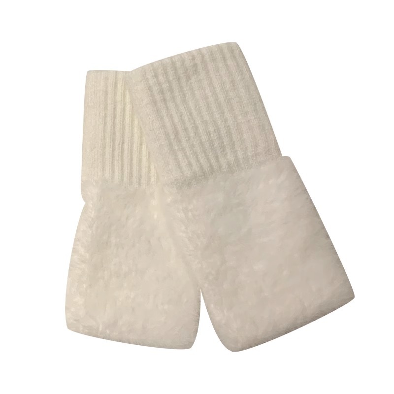 Lana caliente medio dedo guantes mujer invierno felpa de punto muñeca protección fugas dedo versátil pantalla táctil Oficina estudiante escritura