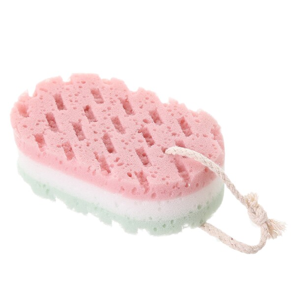 Double-sided exfoliating bath sponge for bathing