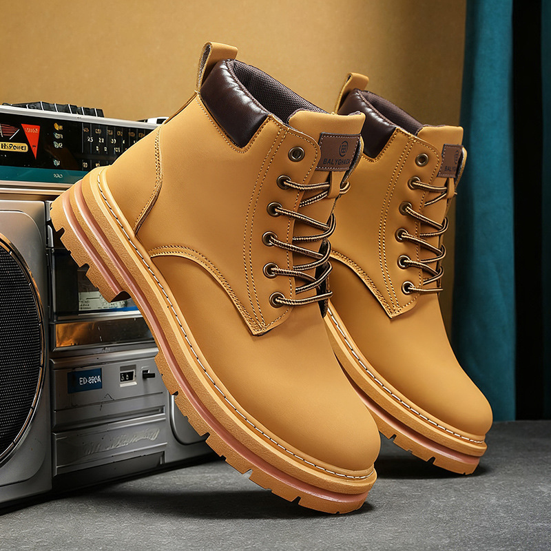 Martin Boots Men's Cross-border Foreign Trade plus size Men's Shoes Autumn and Winter High-top Thick-soled Mountaineering Boots Rhubarb Boots Soft-soled Casual Shoes